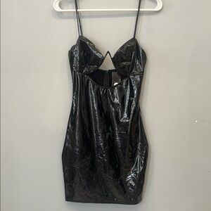 Black Strappy Dress vinyl looks new